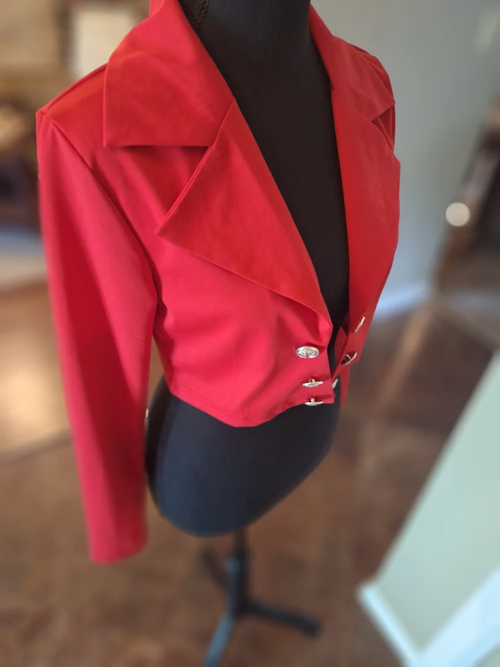 NWT Dolls Kill Red Cropped Double-Button Blazer S